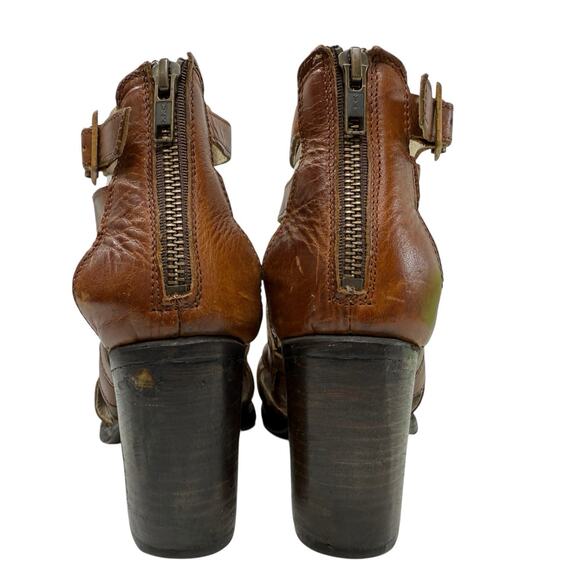 Freebird Claw Sandal Women Size 9 Gladiator Cage Brown Strappy Chunky Leather - Picture 6 of 12